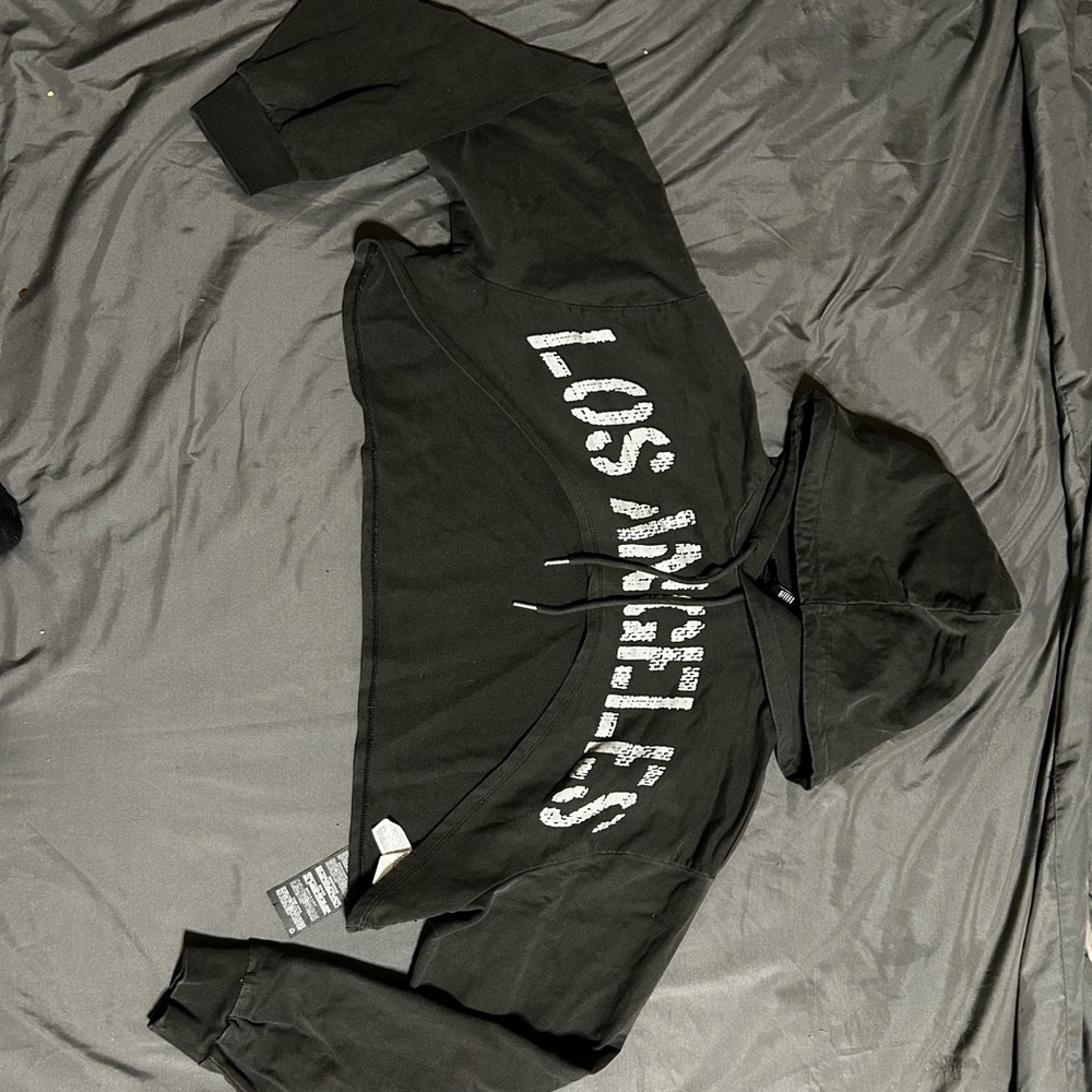 Los Angeles Black Cropped Hoodie